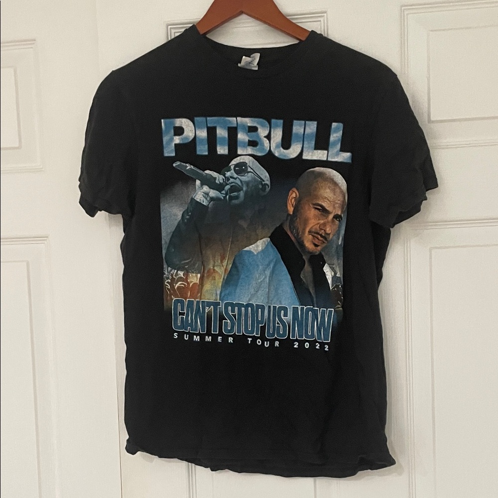 Black Pitbull Graphic T-Shirt 2022 Summer Tour